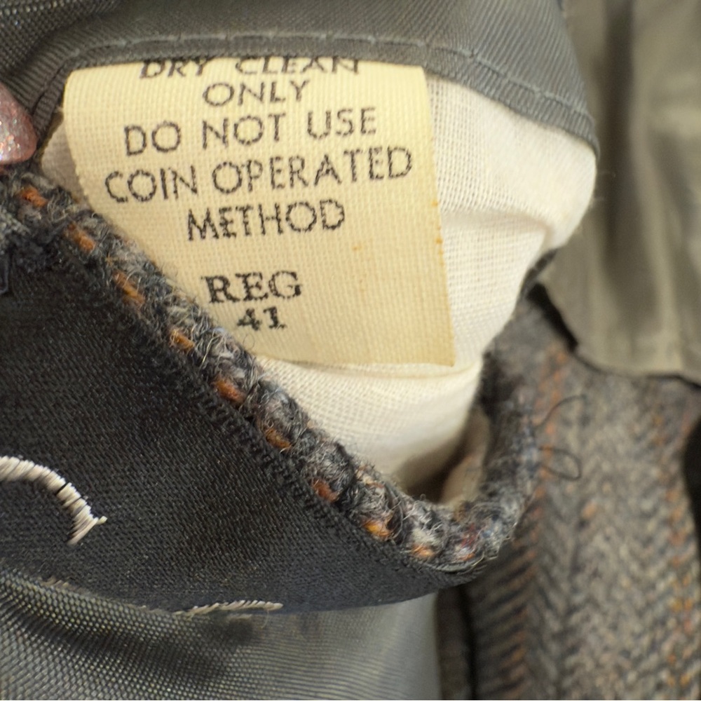 VTG Garfinckel’s Wool Blazer Sport Jacket Herringbone Gray Men Size 41 Old Money - Picture 10 of 13